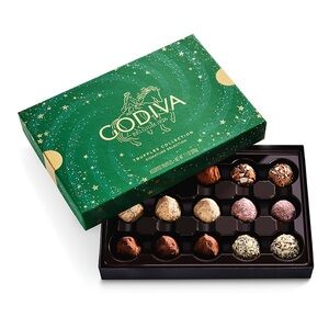 GODIVA Signature Chocolate Truffles Gift Box, Holiday Edition, 15pc.